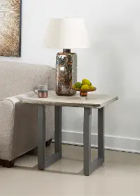 Yukon Industrial Live Edge End Table