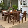 OW5DGVINDB Vincent Dark Brown 5 Piece Patio Dining Set - Walker Edison