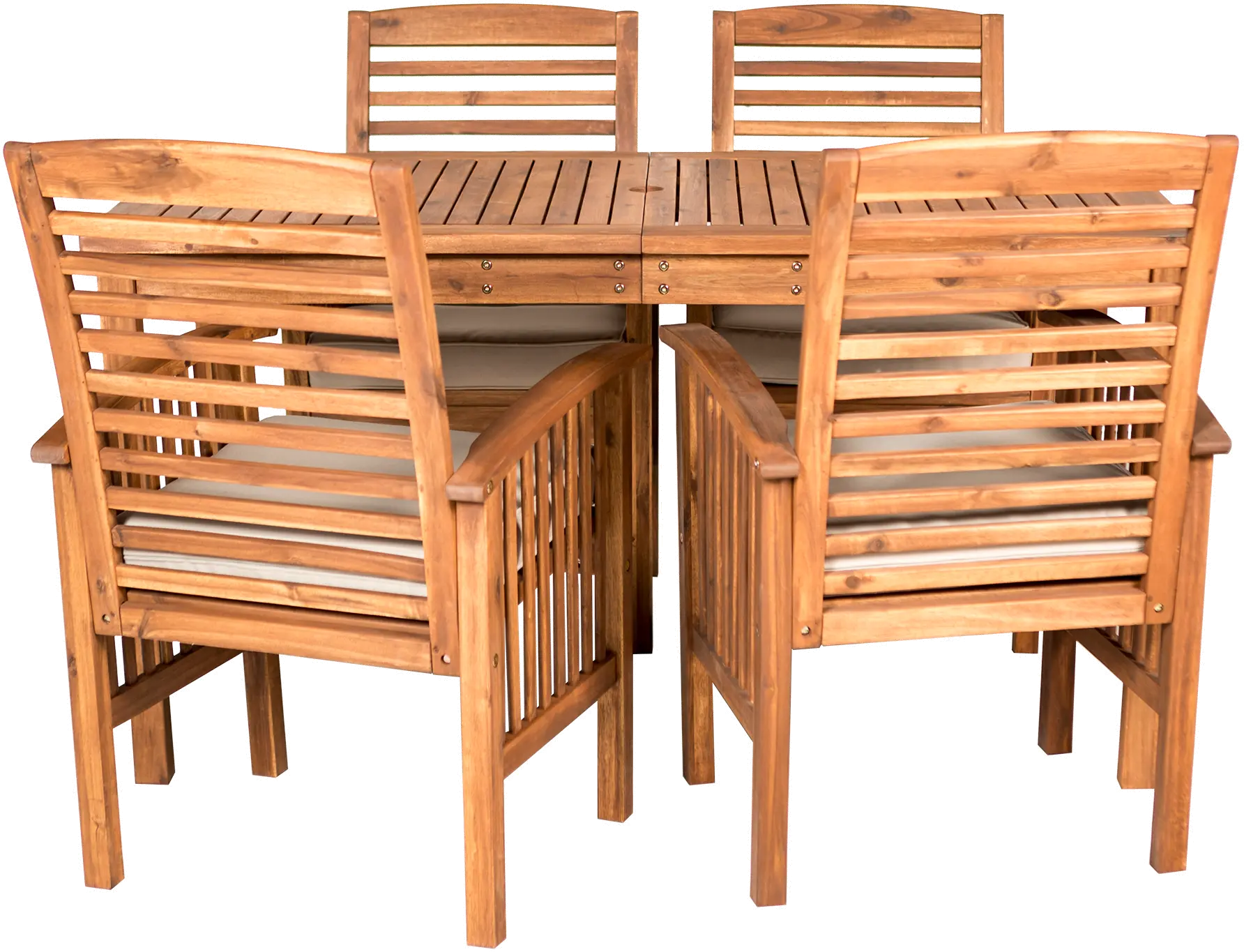 OW5SDTBR Light Brown Patio Dining Set 5 Piece with armchair-2
