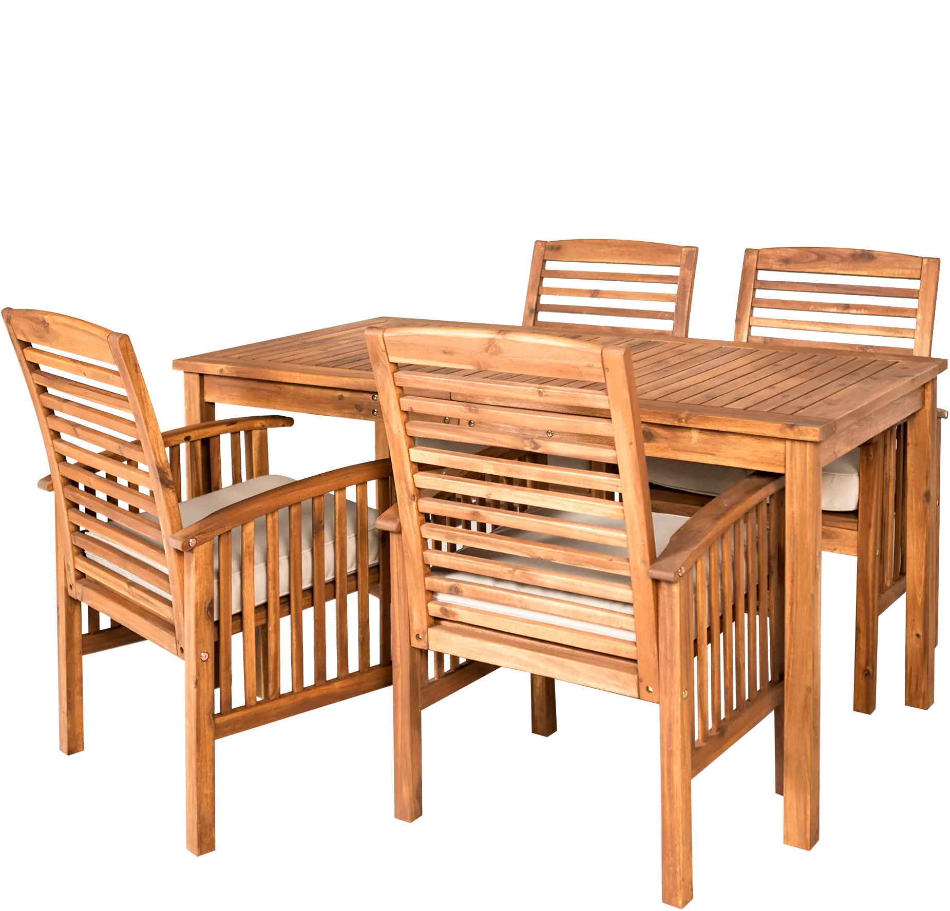 OW5SDTBR Light Brown Patio Dining Set 5 Piece with armchair-3