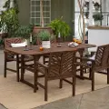 OW5TXVINDB Dark Brown 5 Piece Patio Dining Set - Walker Edison