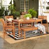 OW6DGVINBR Vincent Light Brown Patio Dining Set with Bench