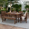 Dark Brown 6 Piece Patio Dining Set with Bench