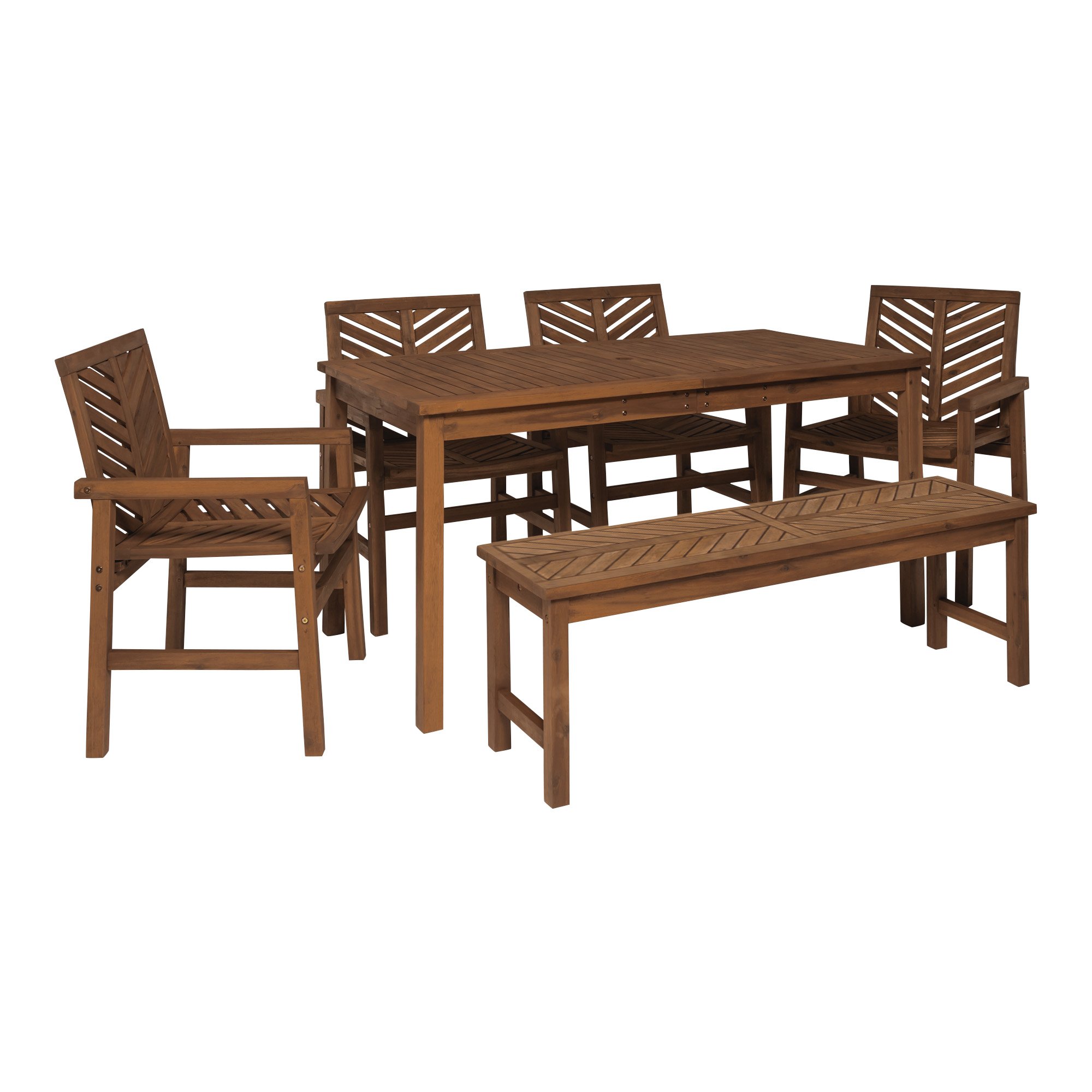 OW6DGVINDB Vincent 6 Piece Dark Brown Traditional Patio Dining Set-2