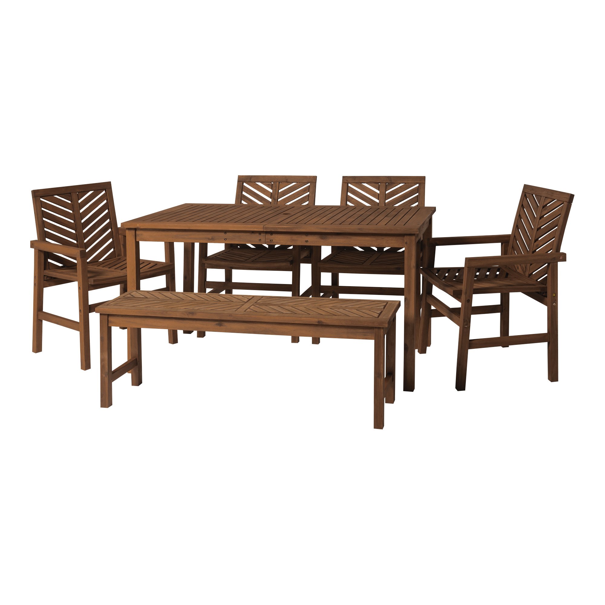 OW6DGVINDB Vincent 6 Piece Dark Brown Traditional Patio Dining Set-4