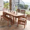 OW6SBR 6 Piece Brown Traditional Patio Dining Set