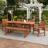 OW6TXVINBR Light Brown 6 Piece Patio Dining Set-1