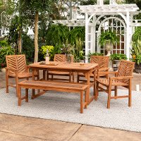 OW6TXVINBR Light Brown 6 Piece Patio Dining Set-2