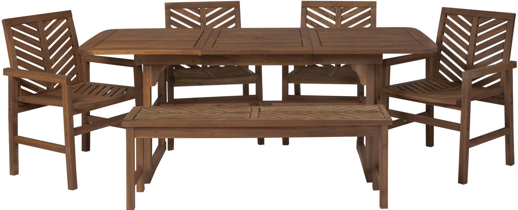 OW6TXVINDB Vincent 6 Piece Dark Brown Traditional Patio Set with Expandable Leaf-4
