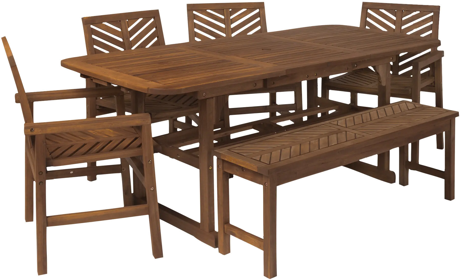 OW6TXVINDB Vincent 6 Piece Dark Brown Traditional Patio Set with Expandable Leaf-5