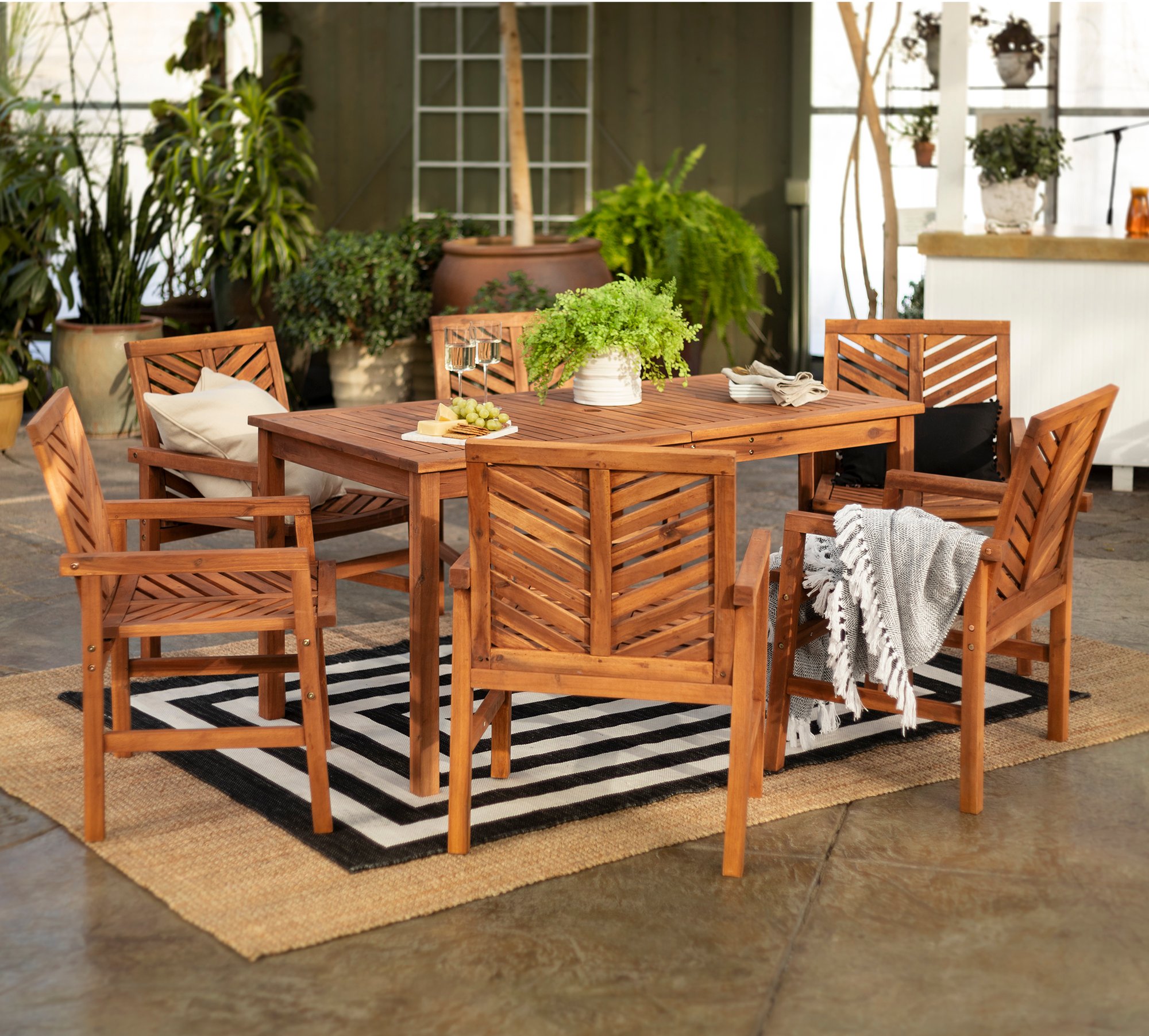 OW7DGVINBR Vincent Light Brown Patio Dining Set-1