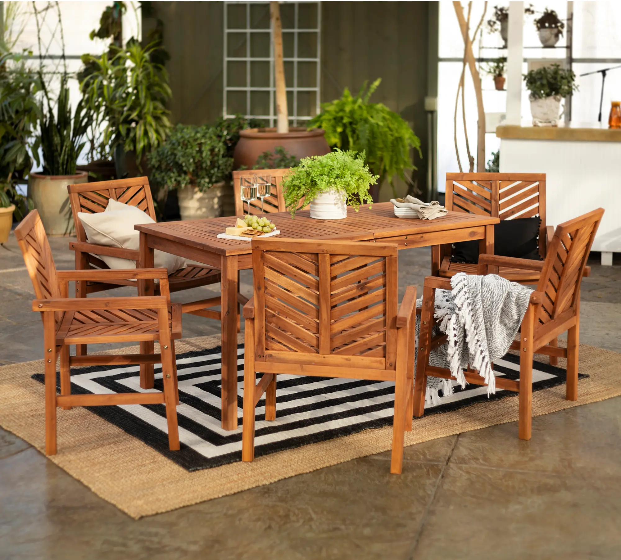OW7DGVINBR Vincent Light Brown Patio Dining Set-1
