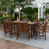 OW7DGVINDB 7 Piece Dark Brown Traditional Patio Dining Set