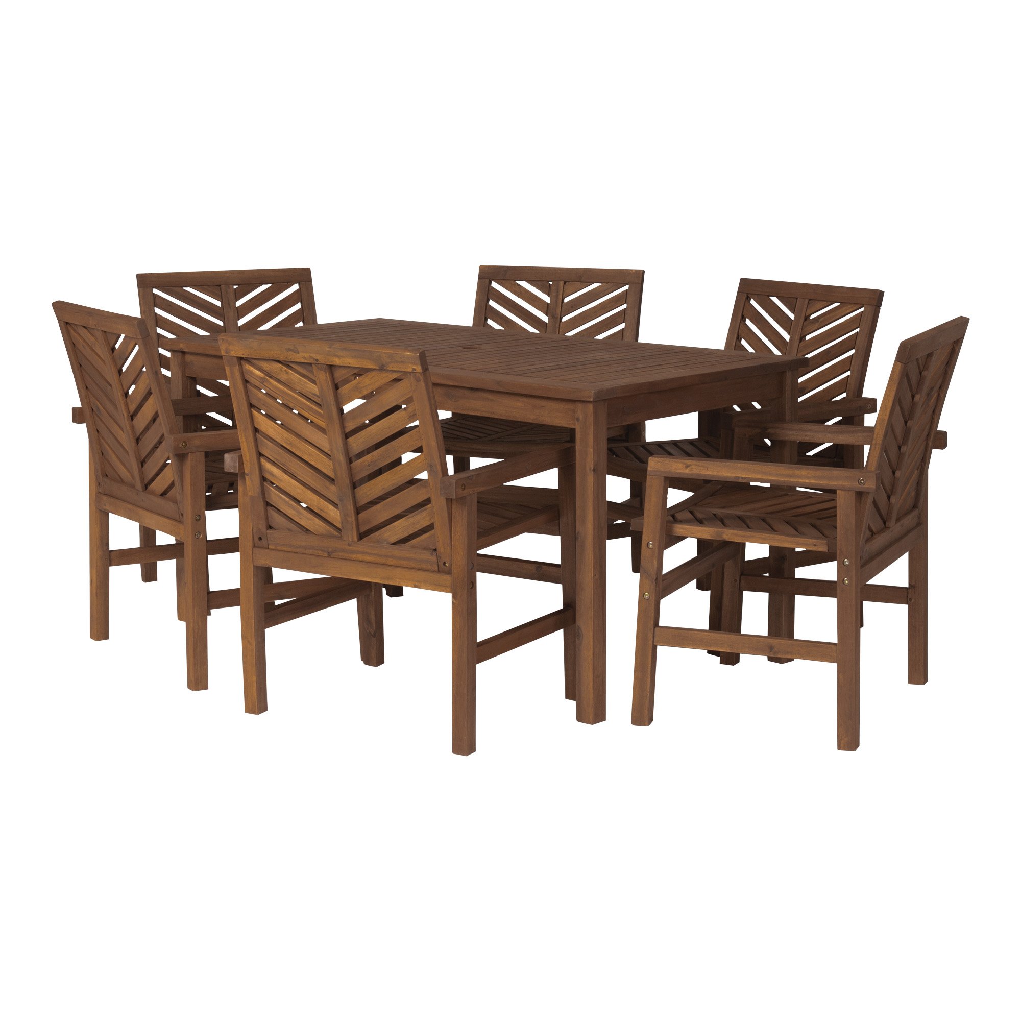 OW7DGVINDB 7 Piece Dark Brown Traditional Patio Dining Set-4