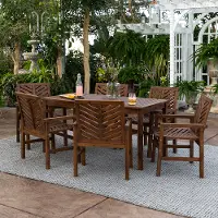 OW7DGVINDB Vincent 7 Piece Dark Brown Traditional Patio Dining Set