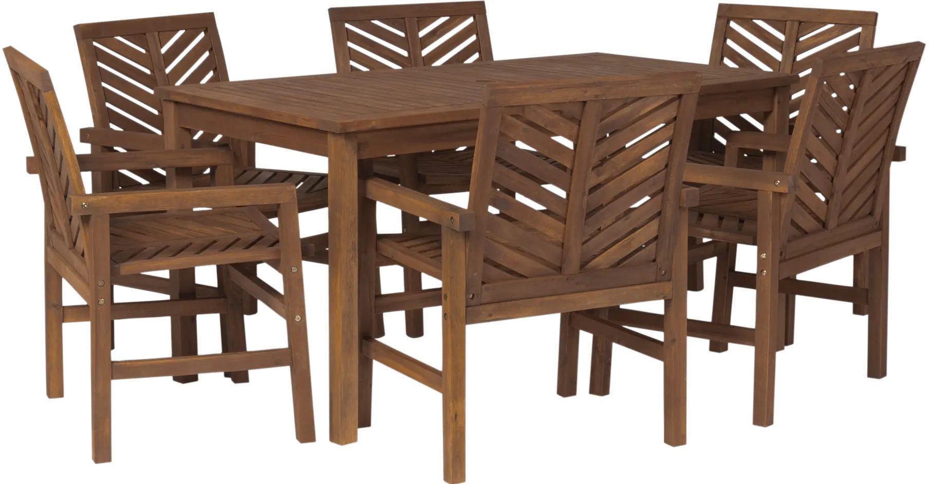 OW7DGVINDB Vincent 7 Piece Dark Brown Traditional Patio Dining Set-2