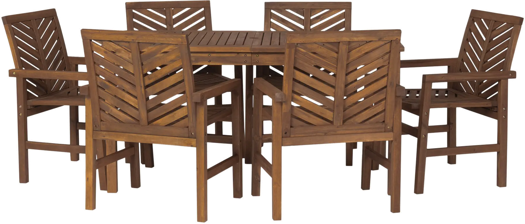 OW7DGVINDB Vincent 7 Piece Dark Brown Traditional Patio Dining Set-3