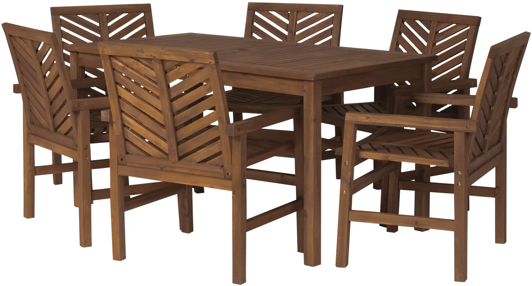 OW7DGVINDB Vincent 7 Piece Dark Brown Traditional Patio Dining Set-4