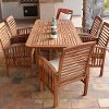 OW7SBR 7 Piece Light Brown Traditional Patio Set with Expandable Leaf