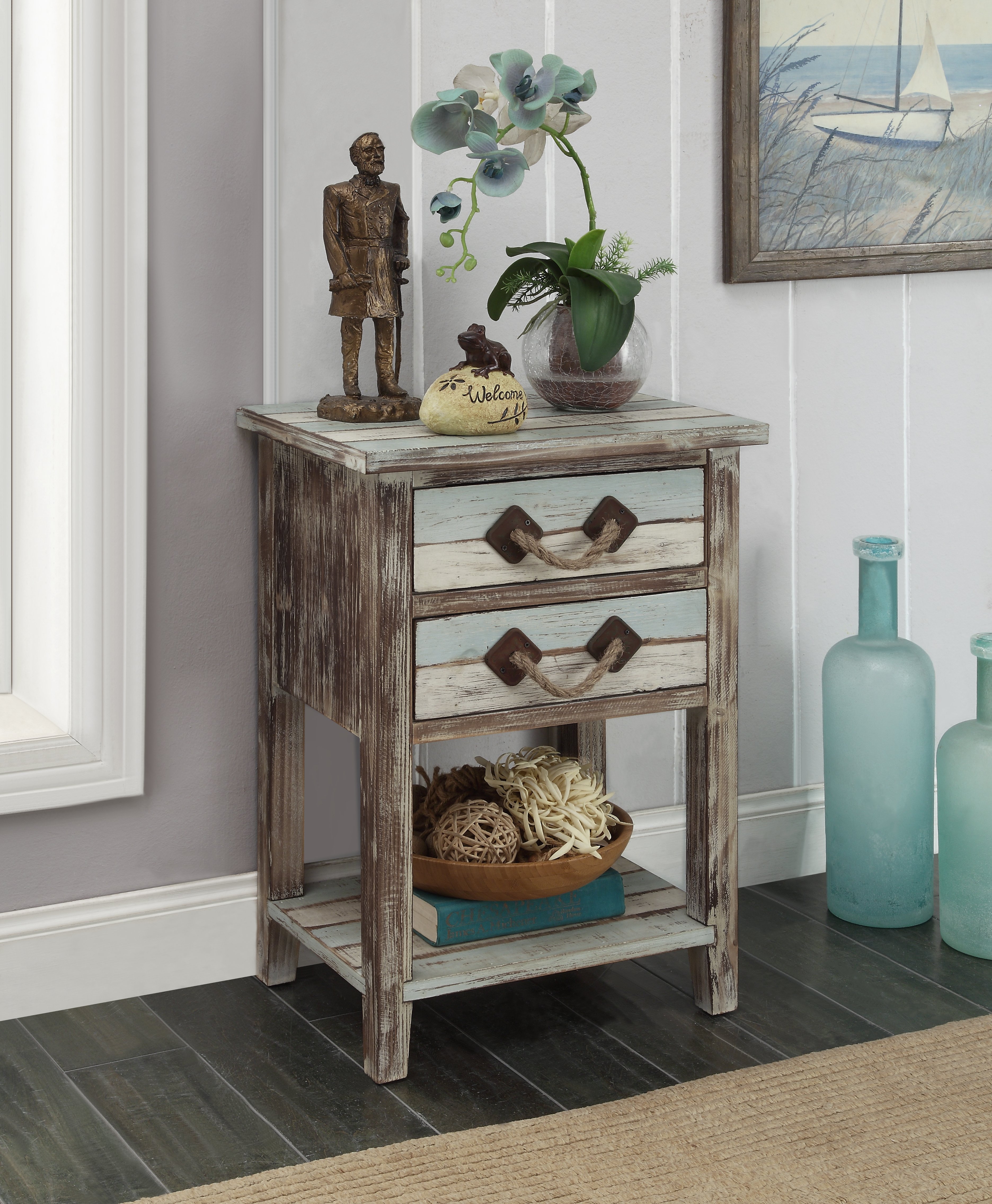 Islander Coastal Multicolor Accent Table-1