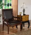 Anne Medium and Dark Brown Leather-Like Accent Chair