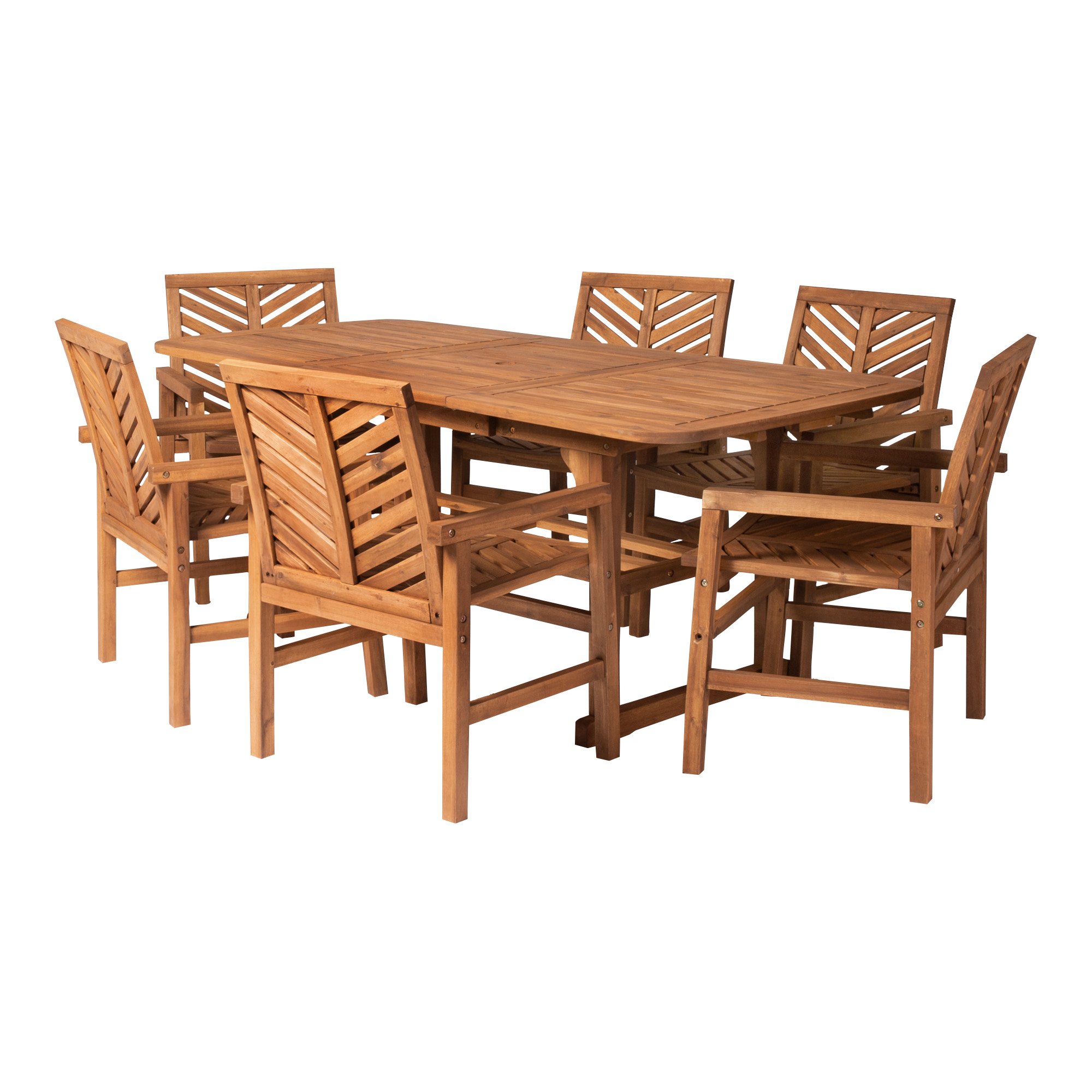 OW7TXVINBR Light Brown 7 Piece Patio Dining Set-3