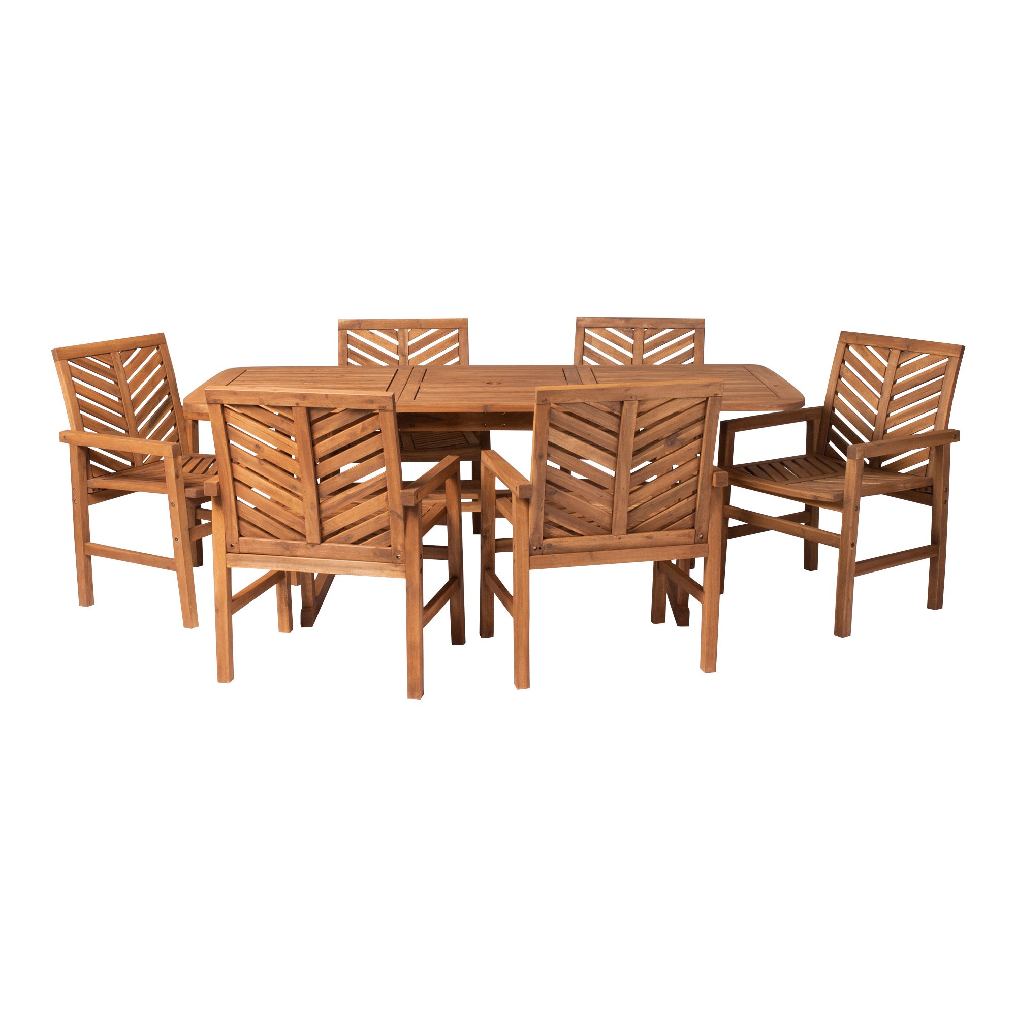 OW7TXVINBR Light Brown 7 Piece Patio Dining Set-4