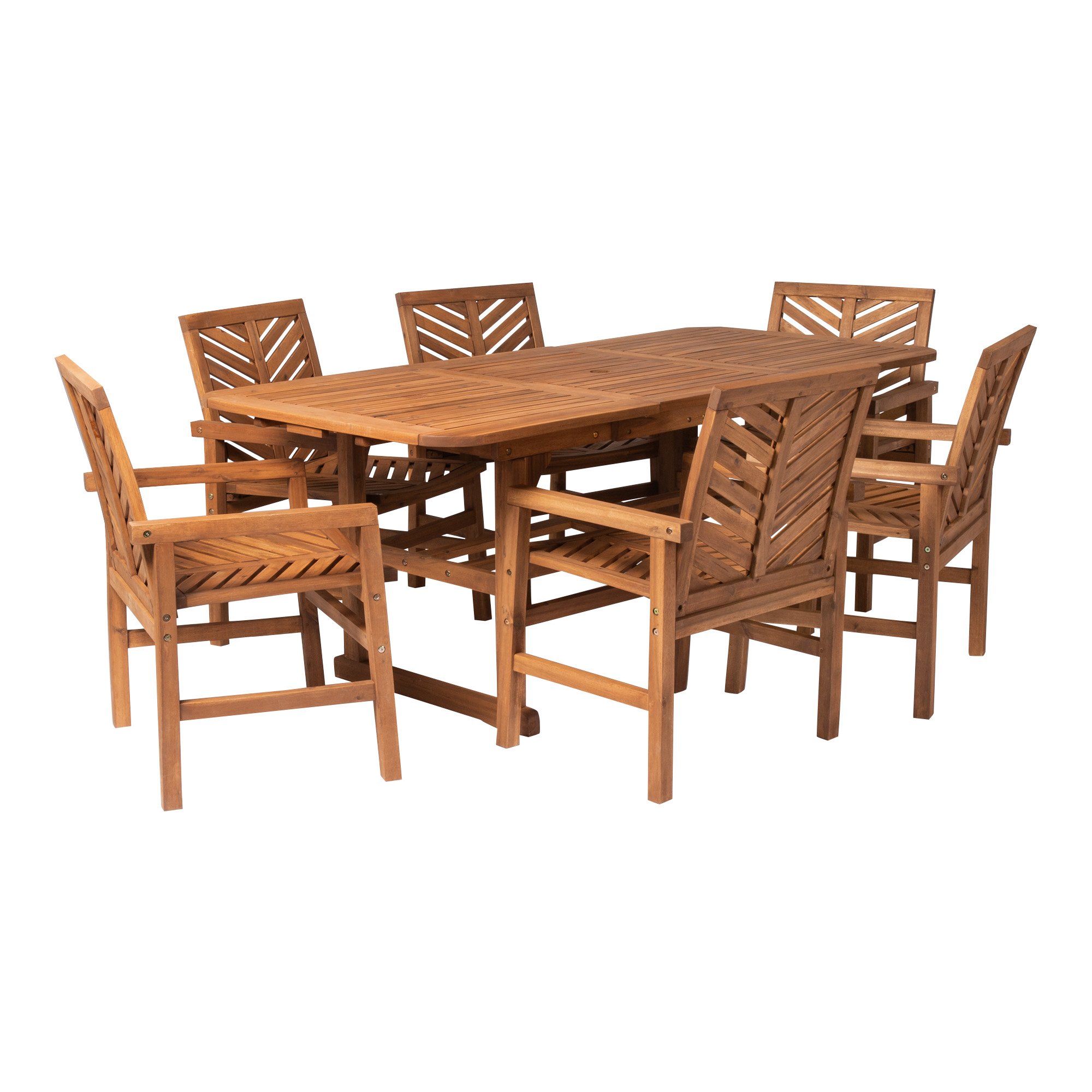 OW7TXVINBR Light Brown 7 Piece Patio Dining Set-5