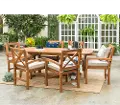 OW7XSDTBR 7 Piece Light Brown Rustic Patio Dining Set - Walker Edison