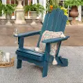 OWACKDBU Navy Wood Adirondack Patio Chair with Glass Holder - Walker Edison