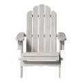 OWACKDWW White Adirondack Patio Chair with Glass Holder