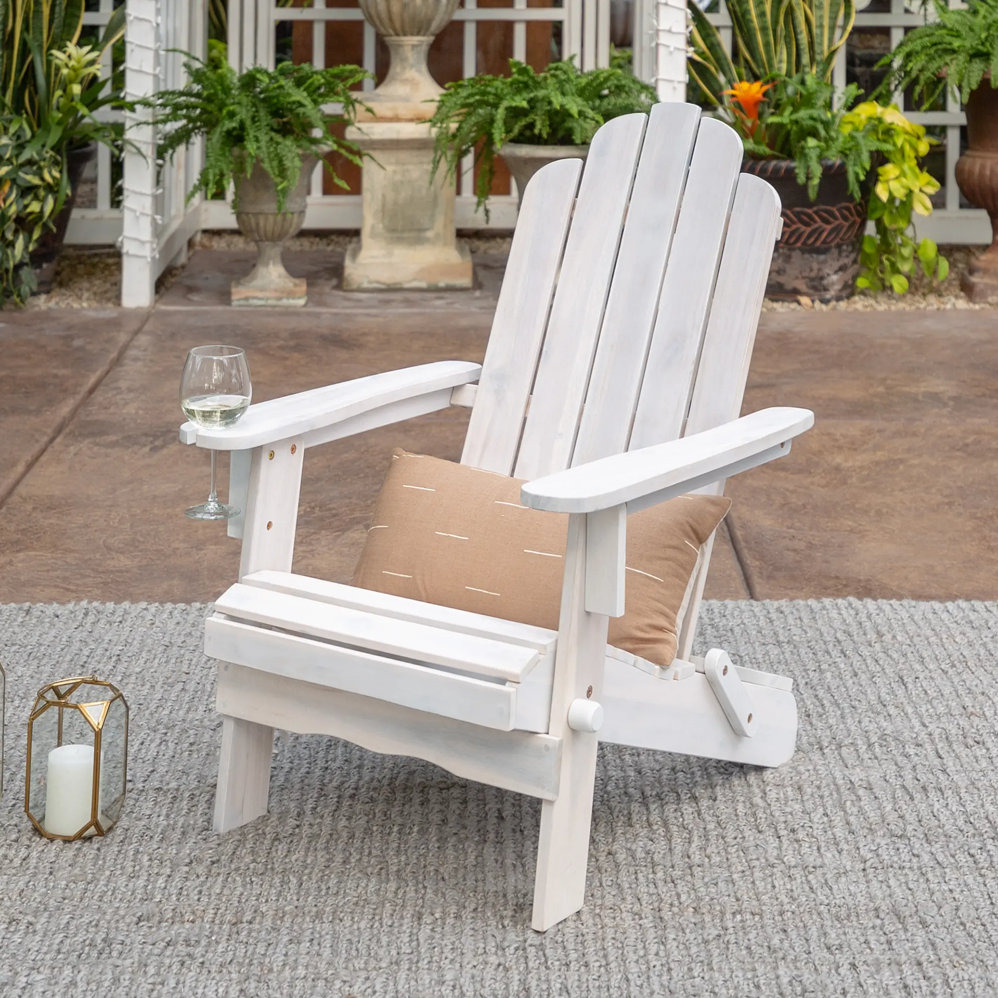 OWACKDWW White Wood Adirondack Patio Chair-2