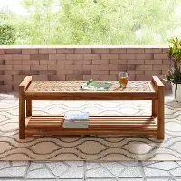 OWB48VINBR Vincent Light Brown 48 Patio Storage Bench