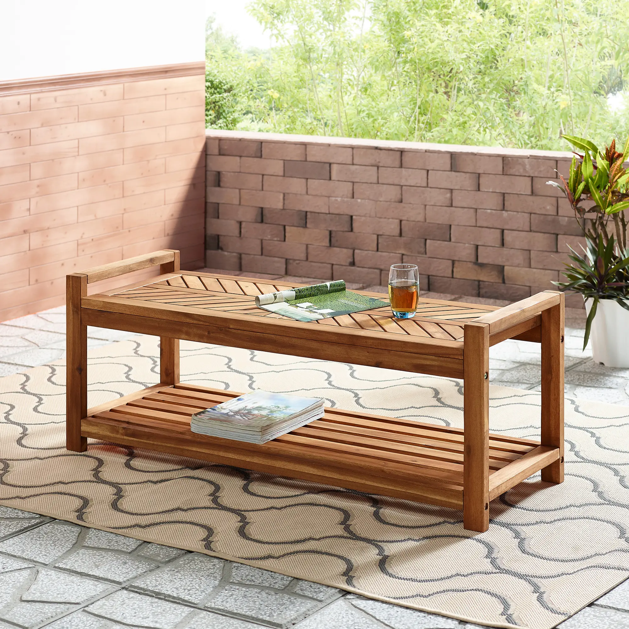 OWB48VINBR Vincent Light Brown 48 Patio Storage Bench-2