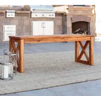OWB52XBR Brown X-Frame Patio Bench