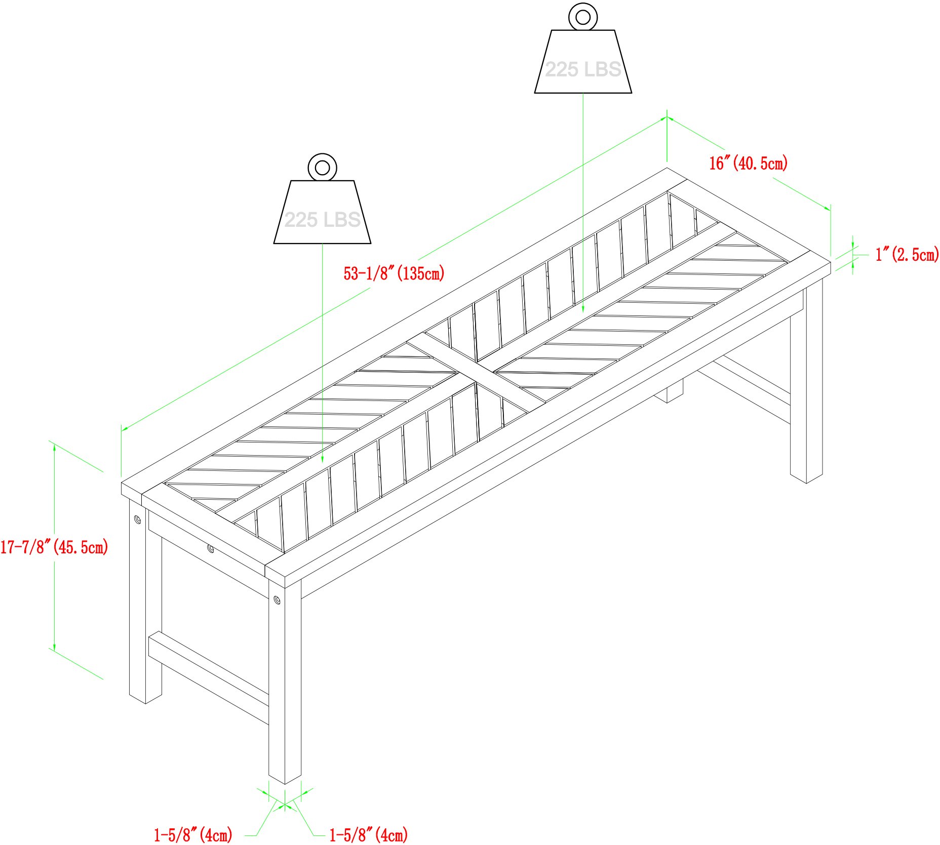 OWB53VINWW Vincent White 53 Patio Dining Bench-4