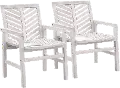 OWC2VINWW Vincent White Patio Chairs, Set of 2