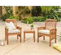 OWC3CGBR Light Brown Patio Chairs and Side Table Set