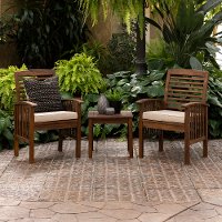 OWC3CGDB Dark Brown Patio Set with Side Table