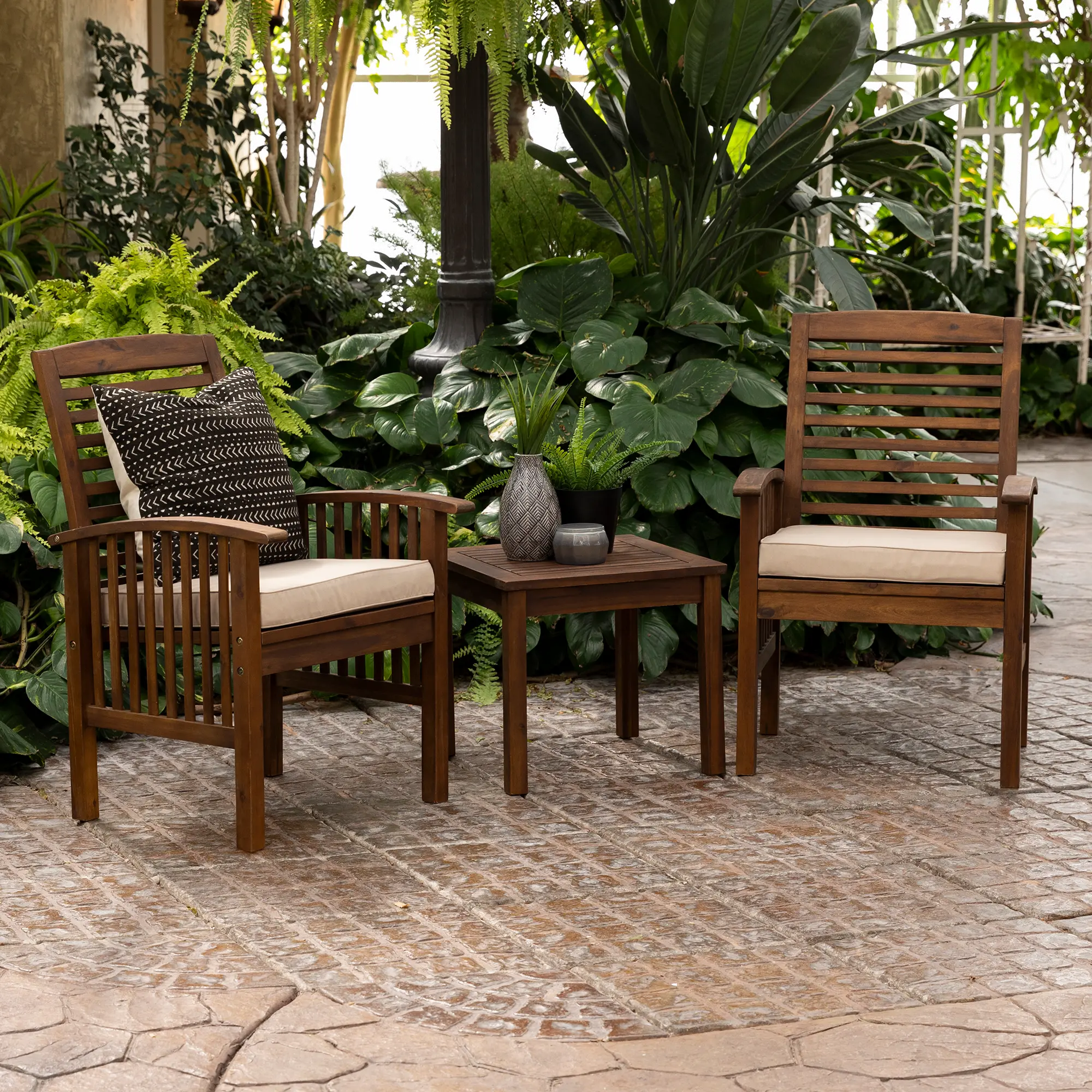 OWC3CGDB Dark Brown Patio Set with Side Table-2