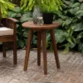 OWCLSTDB Dark Brown Round Patio Side Table - Walker Edison