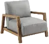 Ink+Ivy Mid Century Modern Gray Faux Leather Accent Chair