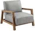 Ink+Ivy Mid Century Modern Gray Faux Leather Accent Chair