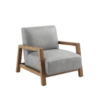 Ink+Ivy Mid Century Modern Gray Faux Leather Accent Chair