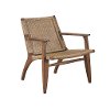 Mid Century Modern Brown Natural Weave Accent Chair