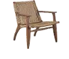 Mid Century Modern Brown Natural Weave Accent Chair