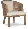 Buckingham Wood and Beige Accent Chair