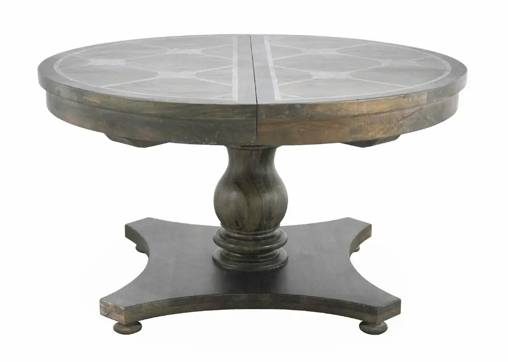 French Country Timberwood Round Dining Table - Soulan-1