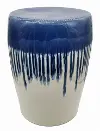 Clearance 18 Inch Blue and White Garden Stool