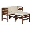 OWSAN3PCDB Dark Brown Patio Chairs & Ottoman Set - Sanibel